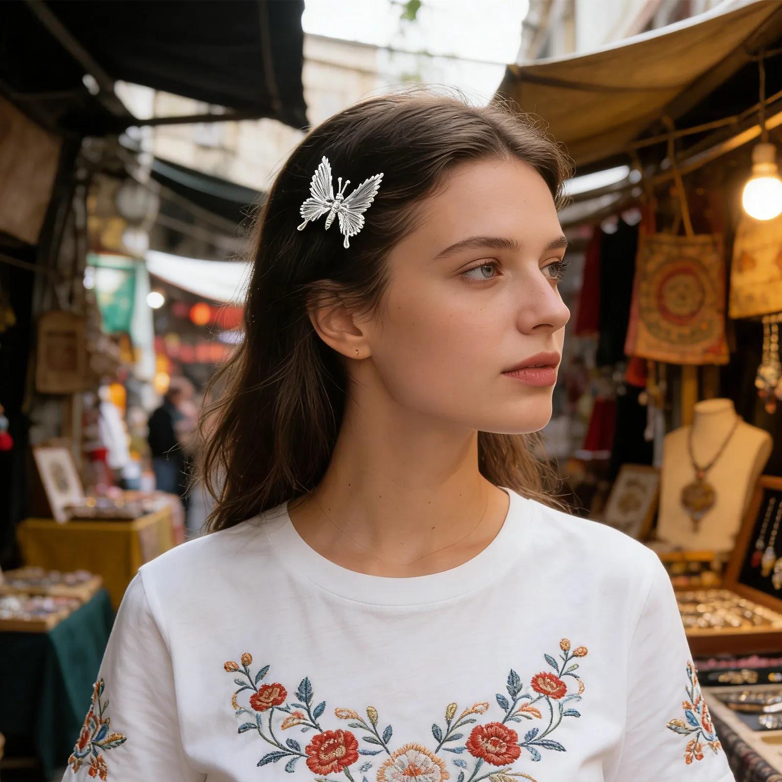 

Набор из 5 заколок-бабочек для волос, металлические, с ярким блеском, легко надеваемые, для женщин, для вечеринок, путешествий и повседневного использования