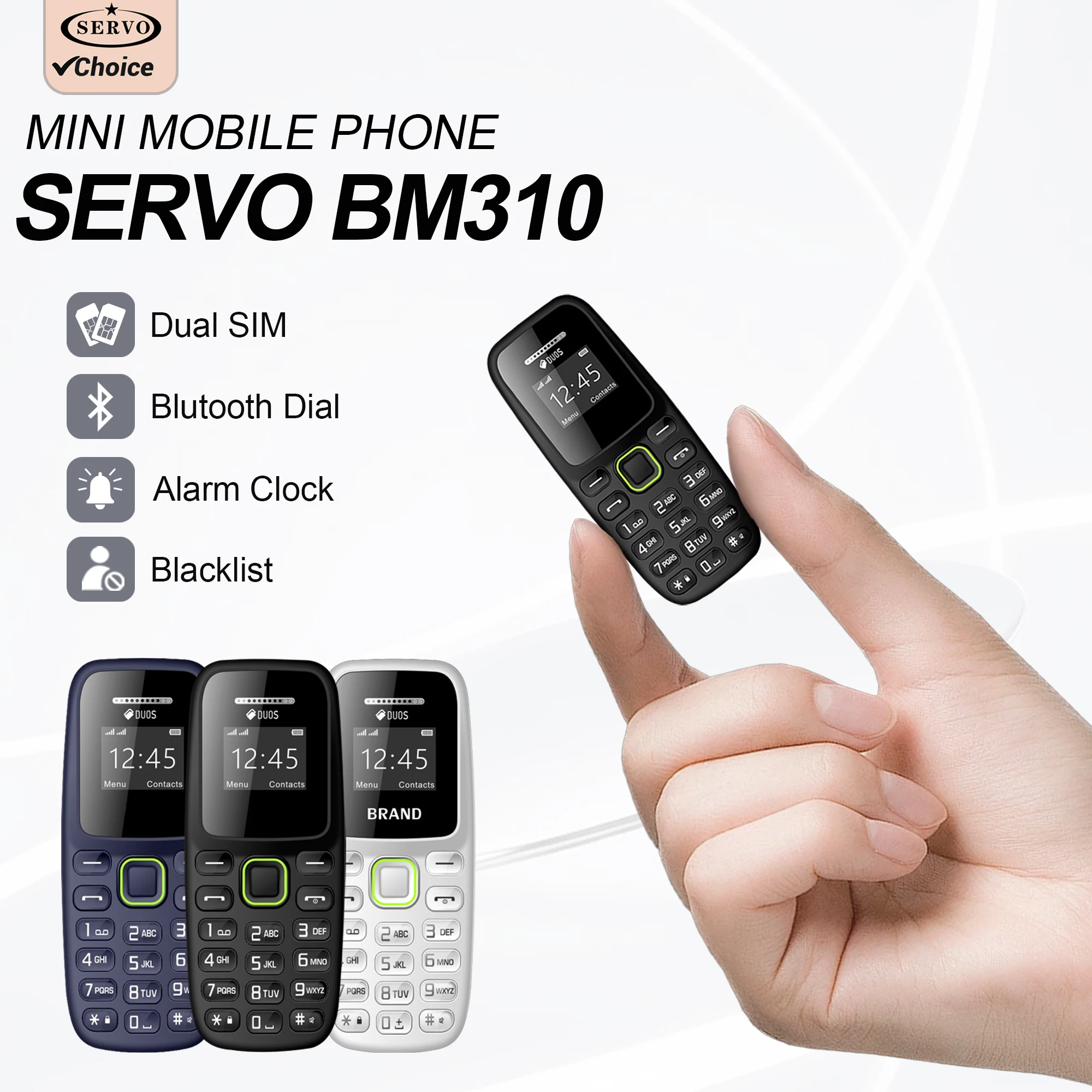 Button Mini Mobile Phone Bluetooth Earphone Dual SIM Cards Low Radiation Pocket Telephone Recording Alarm Backup Phone for Sport