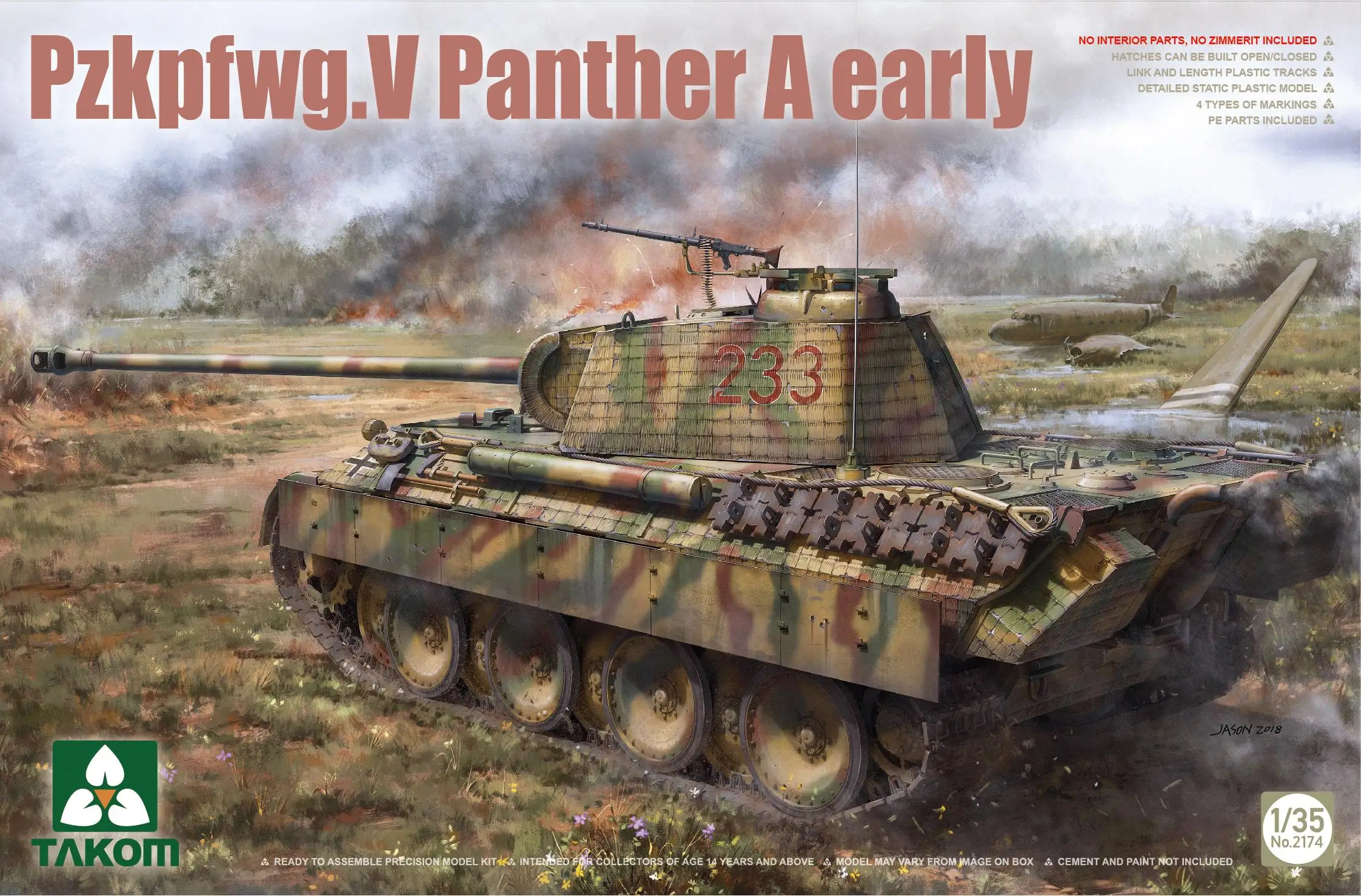 

TAKOM 2174 1/35 Pzkpfwg.V Panther A Early Scale Model Kit