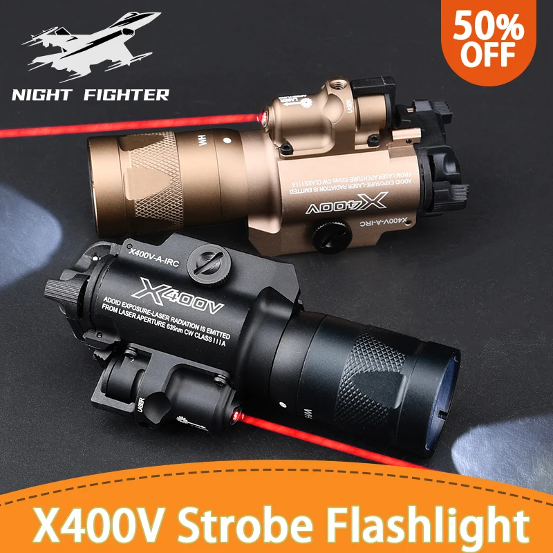 

Tacti SF X400 X400V Tactica Strobe Flashlight WADSN Pistol Hunting Scout Light Red Dot 600 Lumen For Glock 17 G17 G19 Outdoo