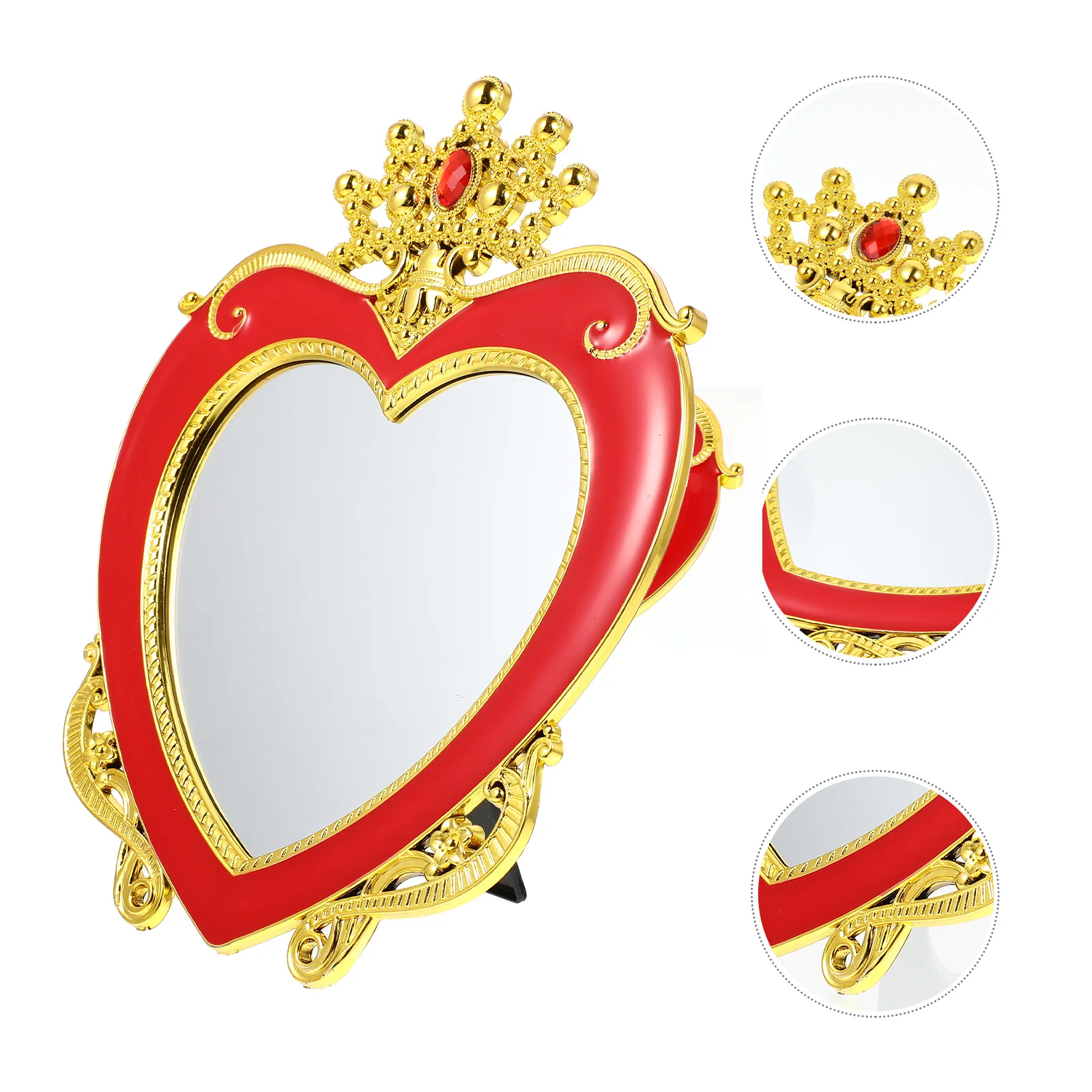 2Pcs Heart Crown Retro Makeup Mirrors Wedding Desktop Mirrors Creative Tabletop Decoration for Women Wedding Mirror