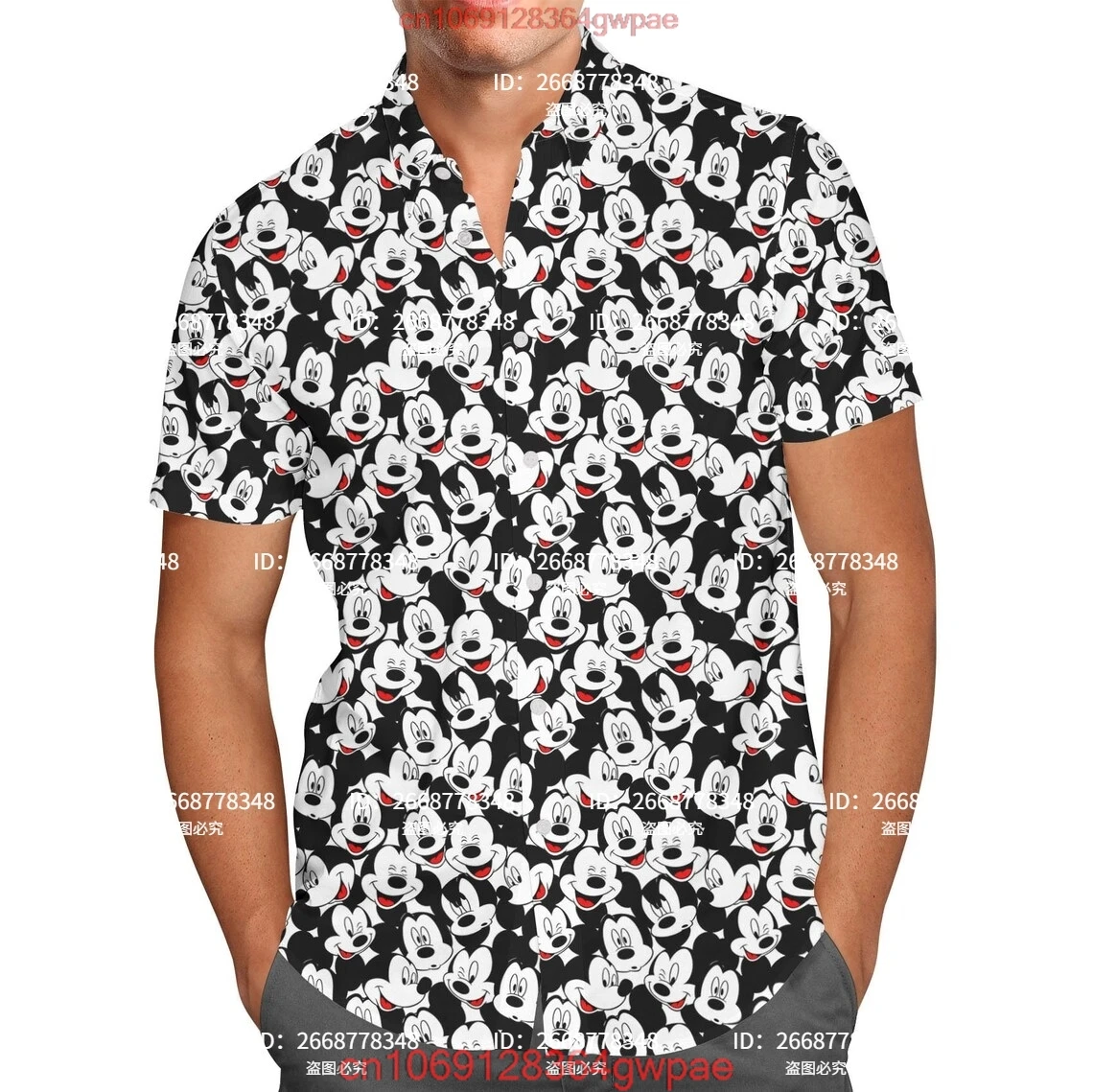 Many Faces of Mickey Mouse Men\'s Hawaiian shirt Disney Inspired Men\'s Button Down Short Sleeve Shirt Mickey Hawaiian shirt