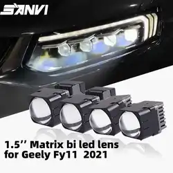 SANVI 1.5'' Matrix Mini Bi LED Lense Car Headlights with Proffessional Framework for Geely FY11 2021 Auto Headlight Upgrade