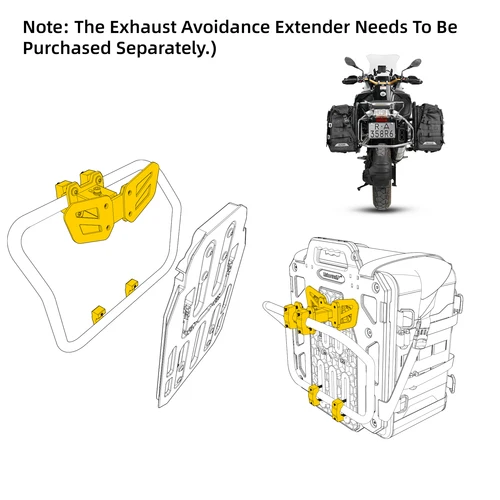 Imagen 2 del producto Extensor de estante lateral Rhinowalk, ajuste especial MJX2004, accesorios de Metal duraderos, extensor de bolsa para motocicleta