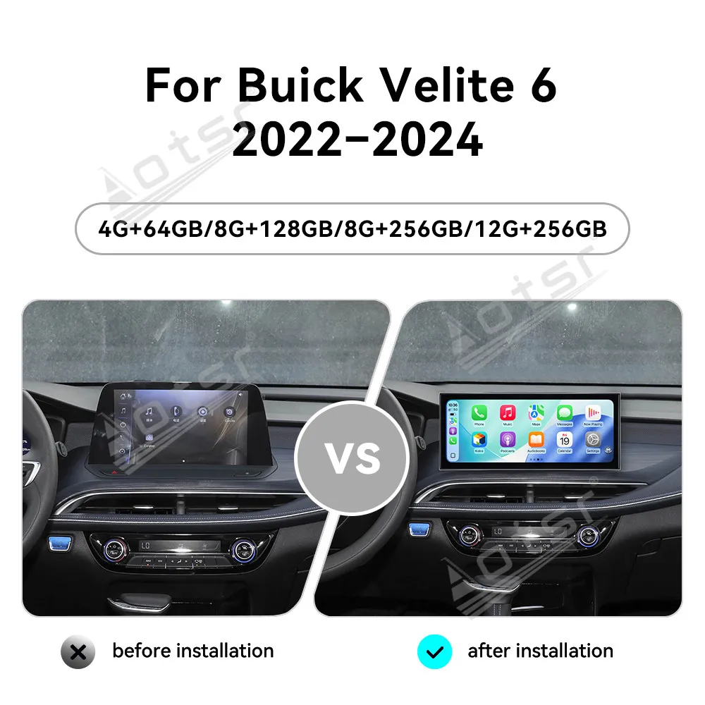15.8 Inch Android 15 CarPlay For Buick Velite 6 2022-2024 Car Radio HD Touch Screen Multimedia Player GPS Navigation Head Unit
