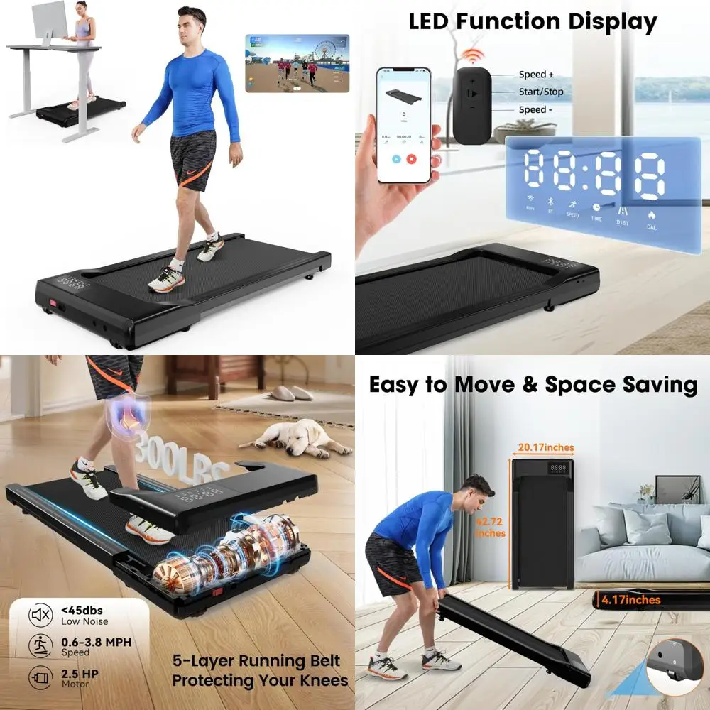 

Upgraded 2025 Race-Ready Smart Desk Treadmill: High-Reward Program, Easy Setup, 2.5HP Motor, App/Remote Control, Under-Desk Exer