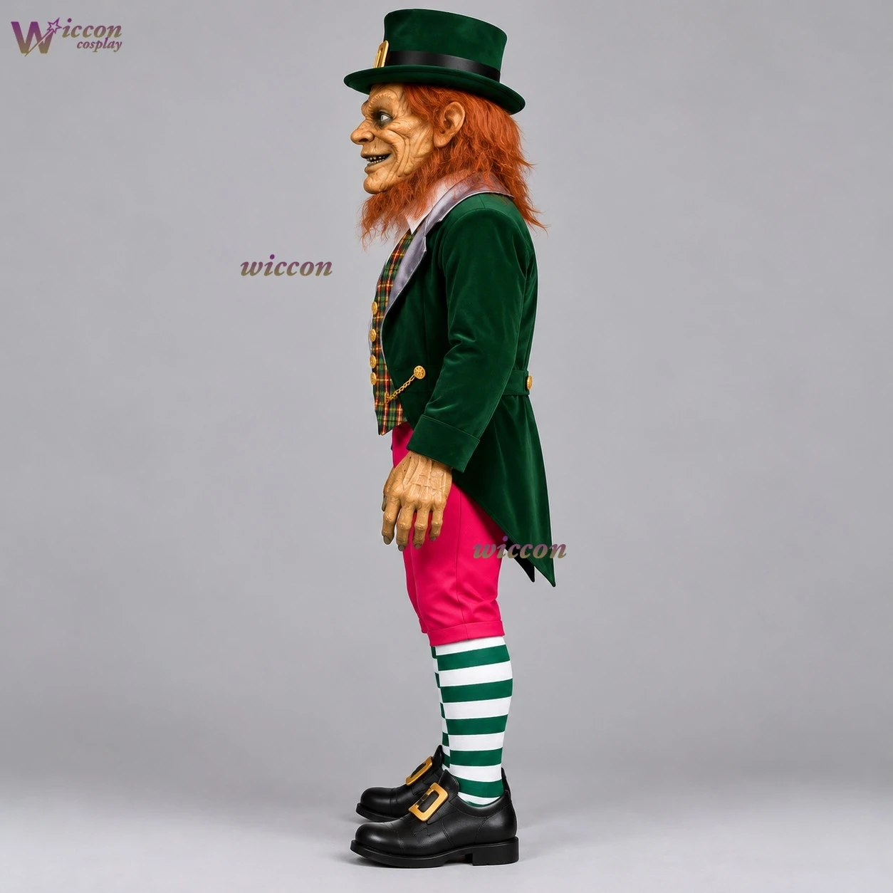 Movie Creepy Leprechaun Cosplay Costume - Irish Legend Horror Clown & Scary Goblin Outfit for Halloween & Stage Performance view 5