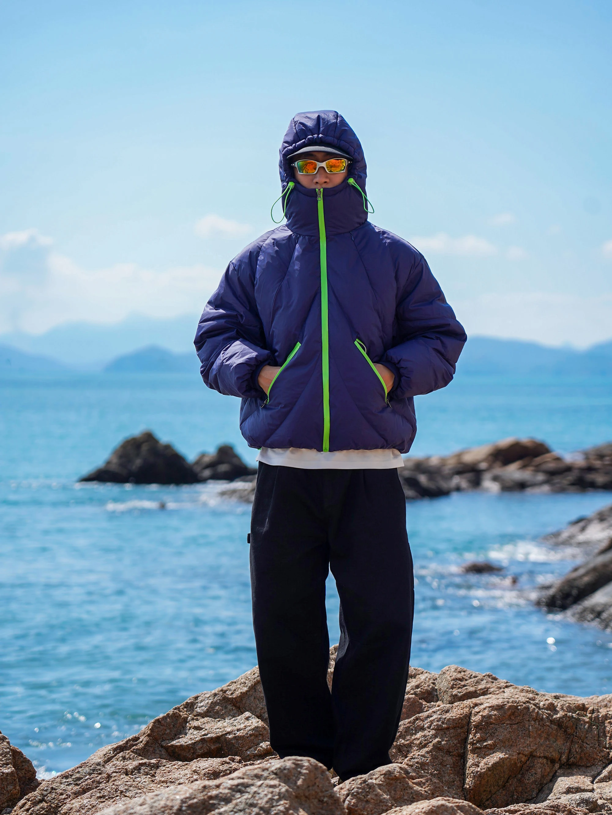 Unnoticed Men's Thickened Winter Jacket High Looseness 90 White Duck down Windproof Zipper Workwear Outdoor Style Long Sleeve