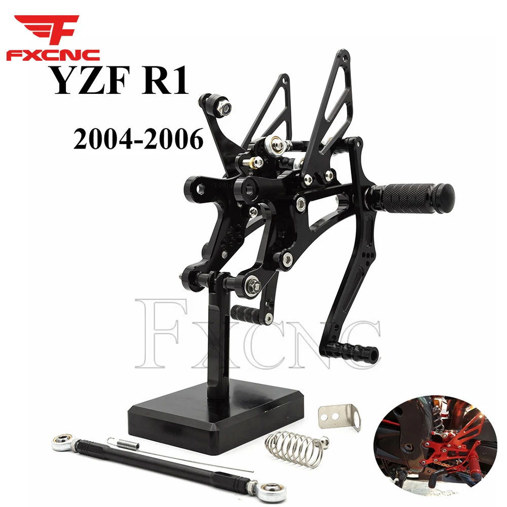 

Motorcycle Rearset Footrest Footpeg For YAMAHA YZF R1 2004-2006 Adjustable Aluminum Rearset For YAMAHA YZF R1 2005