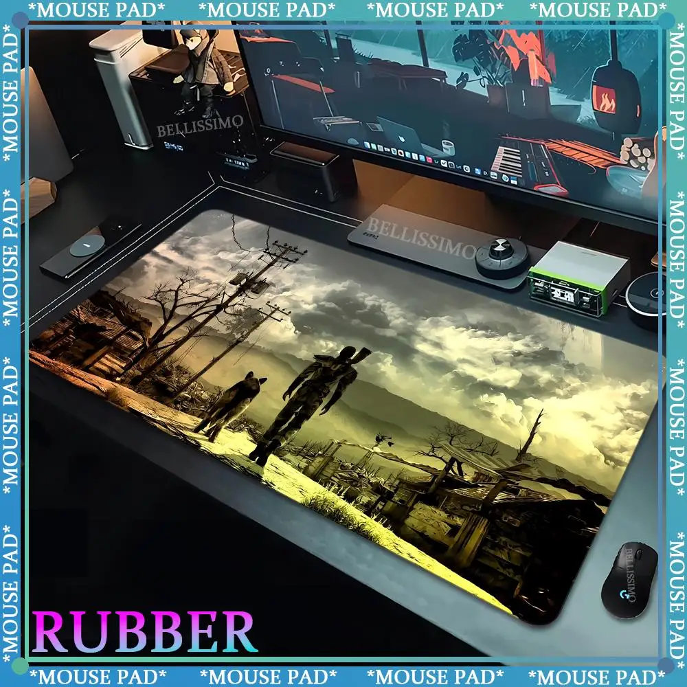 F_Fallout 3 anime XXL mousepad desk accessories keyboard pad carpet thickened desk mat computer game cabinet lock edge mouse pad