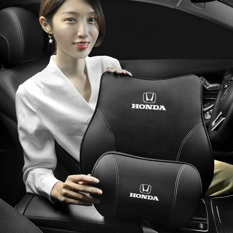 

High-end Leather Car Headrest Waist Pillow Interior Accessories For Honda Civic Accord Jazz Fit CRV Odyssey City Pilot Vezel
