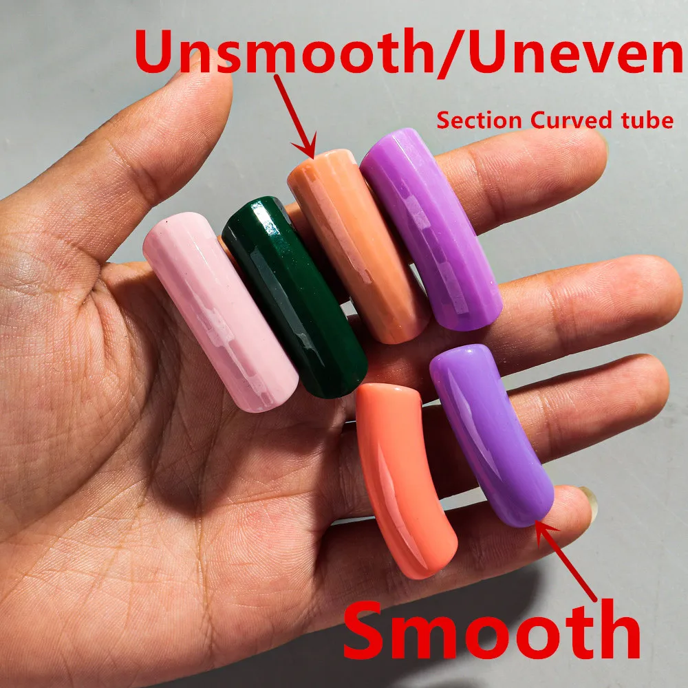 Jelly Color 15pcs Acrylic 11mm Bamboo Tube Beads Resin Chunky Bent Pipe Loose Bead for DIY Bracelet Necklace Jewelry Accessories