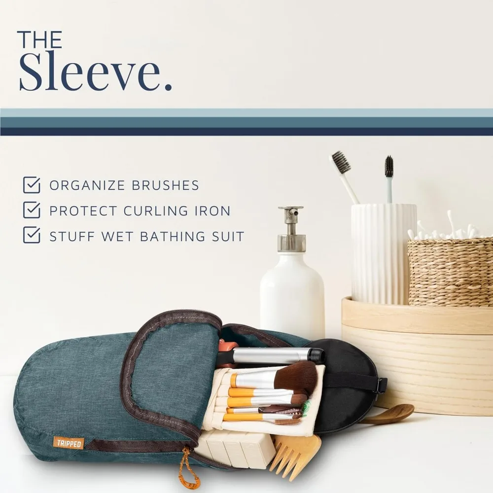 Hanging Travel Toiletry Bag Set with TSA Liquid Pouch and Ultralight Organizer for Easy Packing