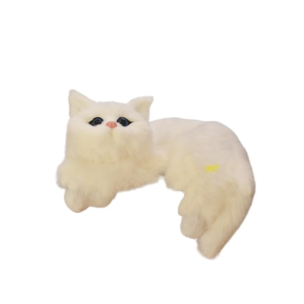 

Furry Simulation Cat Hanging Ornament Animal Figurines Soft Fake Cat Model Cute Realistic Plush Kittens Doll Toy Child Gift