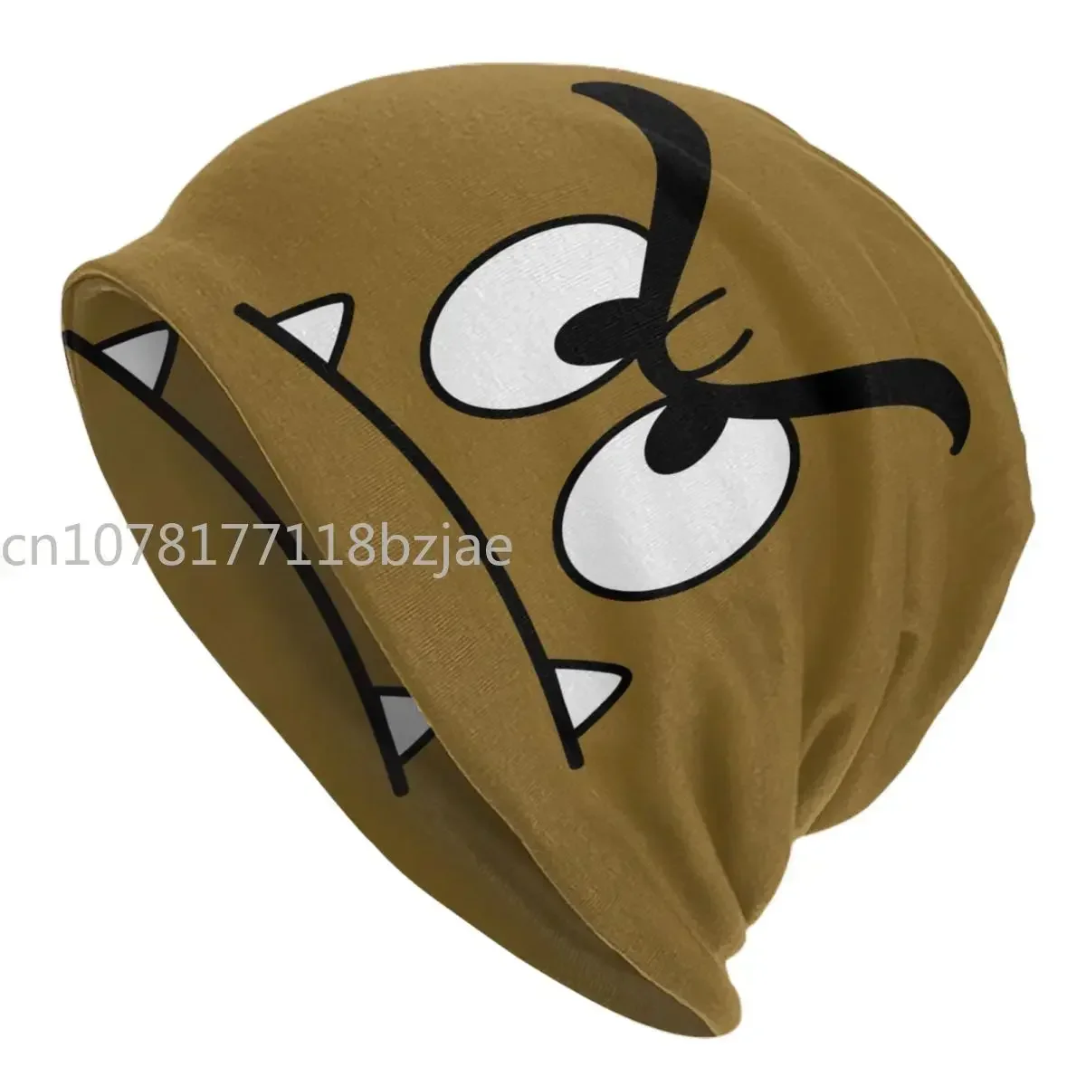 Cartoon Game Brown Goomba Face Bonnet Hats Hip Hop Knitting Hat For Women Men Winter Warm Skullies Beanies Caps