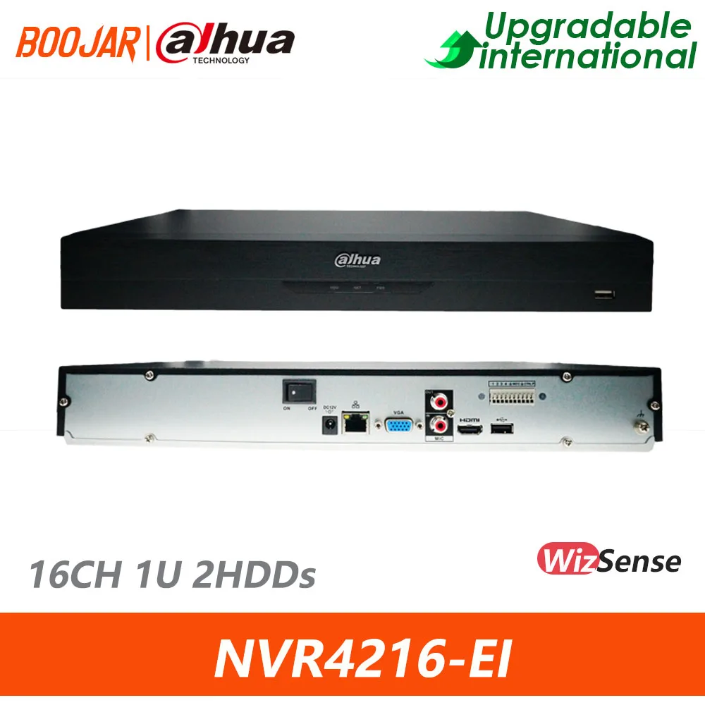 Dahua Original NVR4216-EI 16CH 1U 2HDDs WizSense Network Video Recorder Face Detection And Recognition Max-16 × 1080p@30 Fps