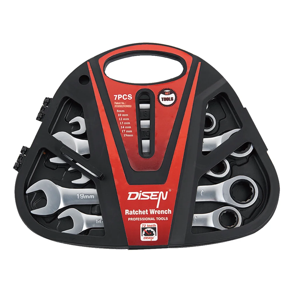 

7pcs Professional Chrome Vanadium Steel Ratchet Wrench Set