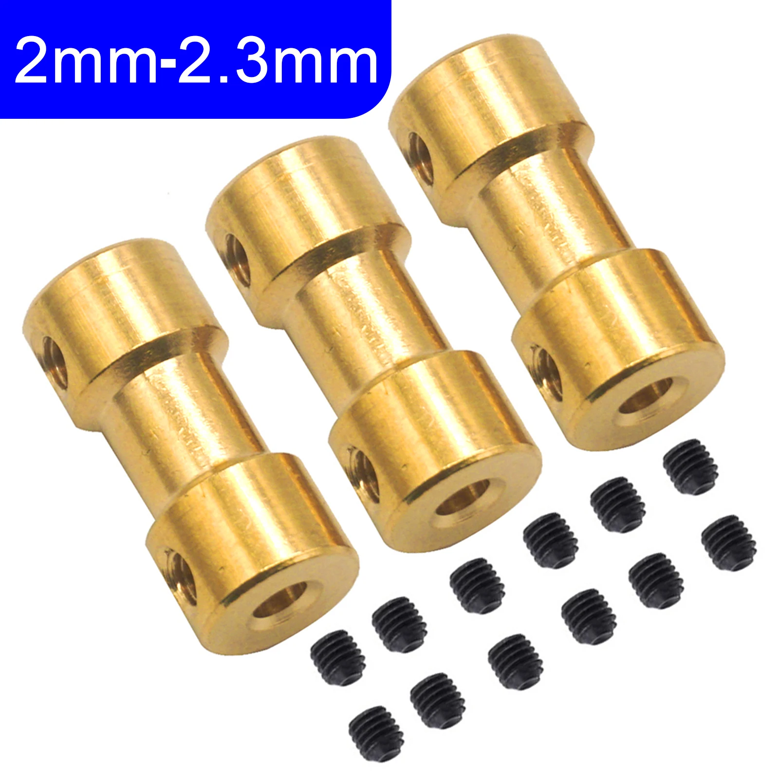 3Pack Brass Motor Shaft Coupling Coupler Connector Sleeve Joint Adapter for RC DIY Airplane Boat Robot
