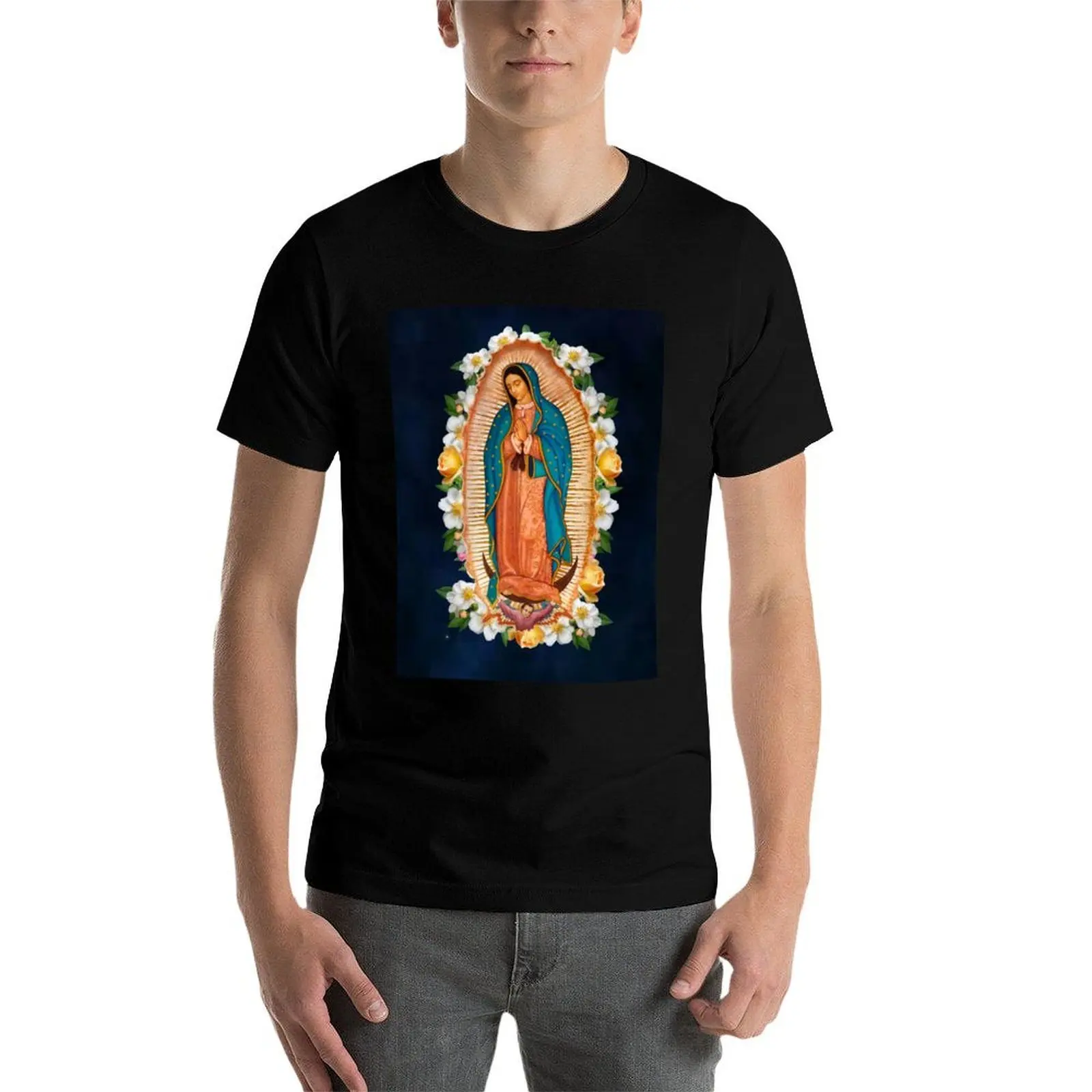 

Футболка La Virgen De Guadalupe, футболки из 100% хлопка, мужская футболка, хлопковая футболка