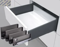 1Pair Thin Double Walled Cabinet Drawer Slide Soft Close Runner Kitchen Bath Furniture