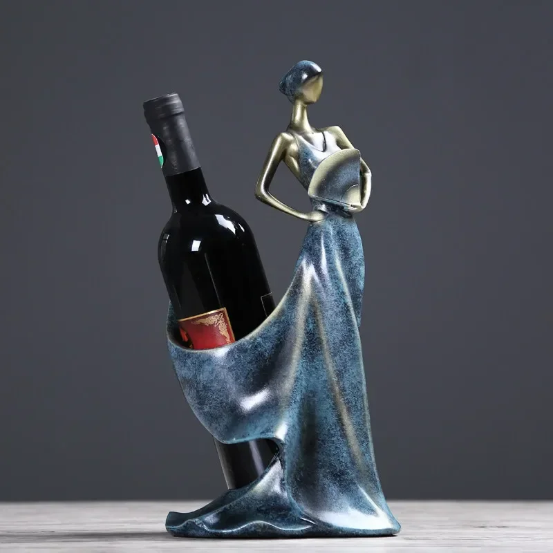 

American Retro Resin Wine Holder Goddess Wine Rack Home Furnishing Decoration Crafts Wine Bottle Shelf Ornaments Wedding Gifts