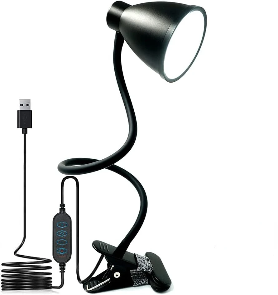 

BOHON Desk Lamp 3 Color Modes 10 Brightness Dimmer Reading Light 10W 38 LED Clamp Lamp with Auto Off Timer 360° Flexible Goosen