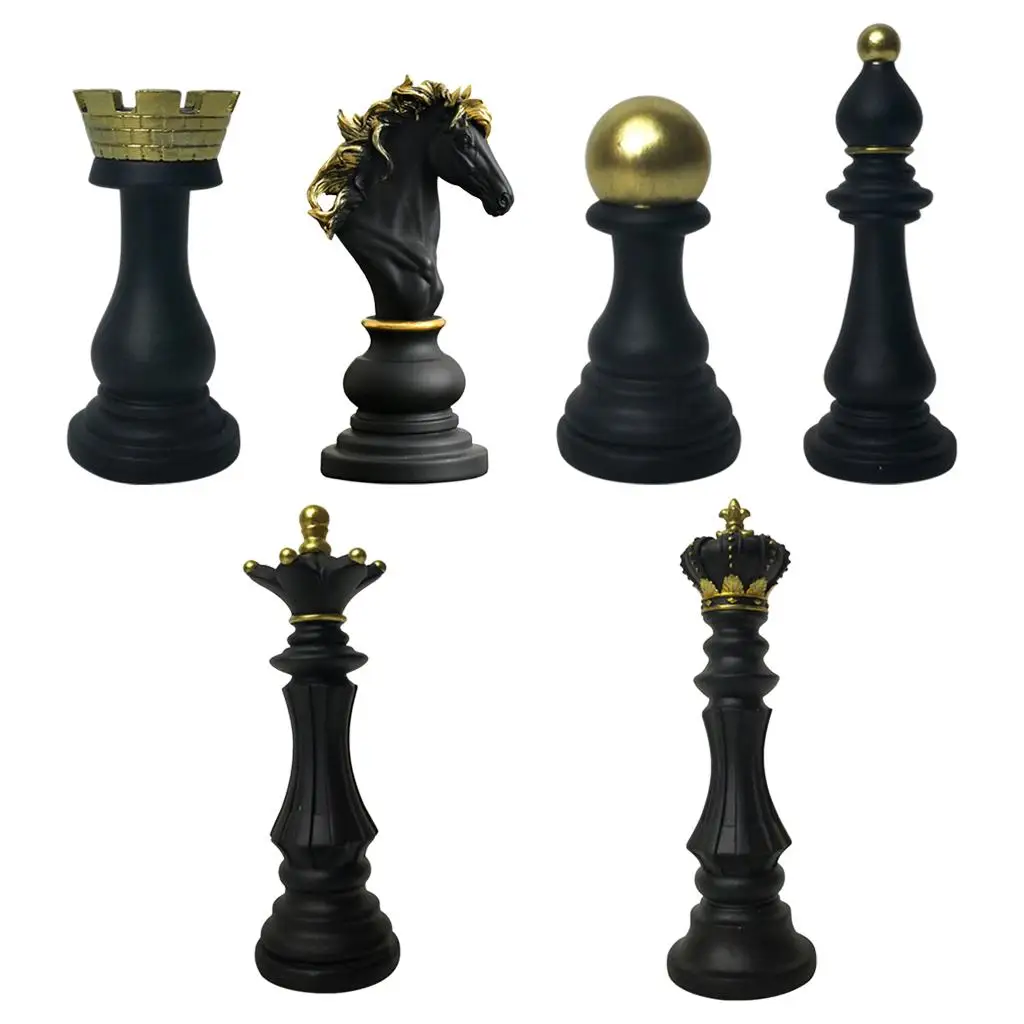 Resin Chess Pieces Statues Figures Chess Game Figurine Pieces International Chess Game Accessories for home and desk TV Cabinet