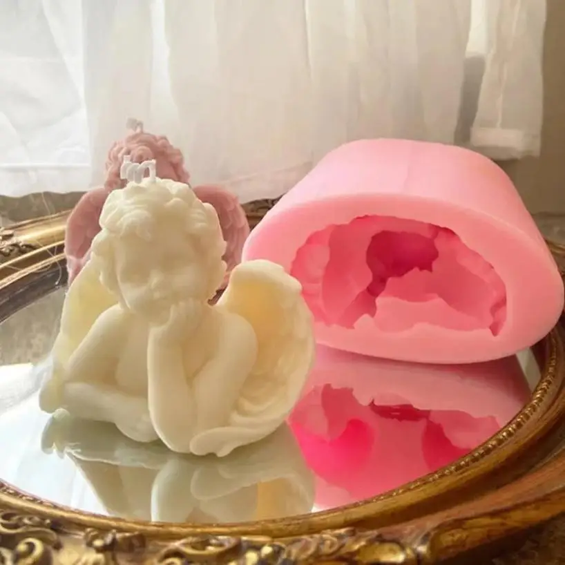 

1 шт. креативная 3D силиконовая форма «Маленький ангел» ручной работы, свеча, мыло, капельница, гипсовые декоративные формы, бытовая кухонная форма для конфет
