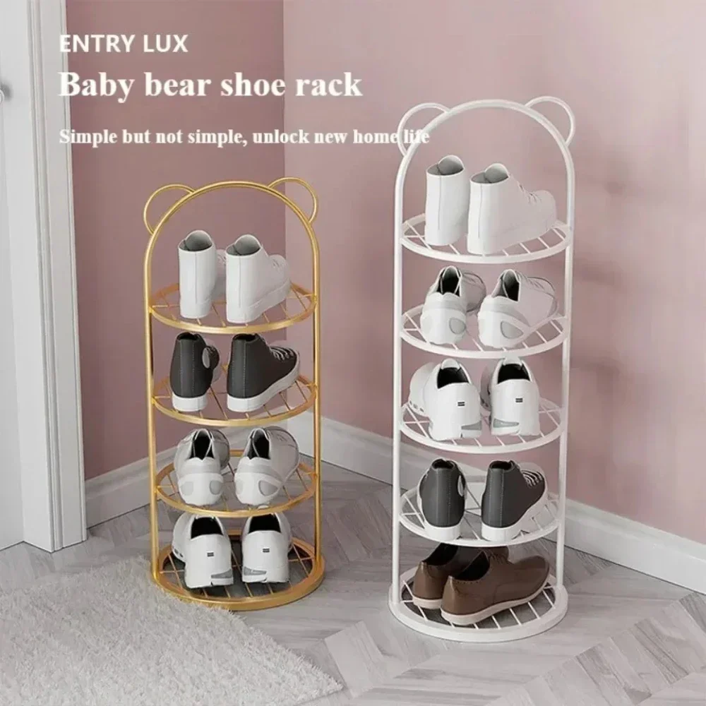 

Metal Bear Shoe Rack Home Shoe Cabinet Household Storage Organizer Rack Entrance Hall Multi Layer Sturdy Space Saving Shoe Rack