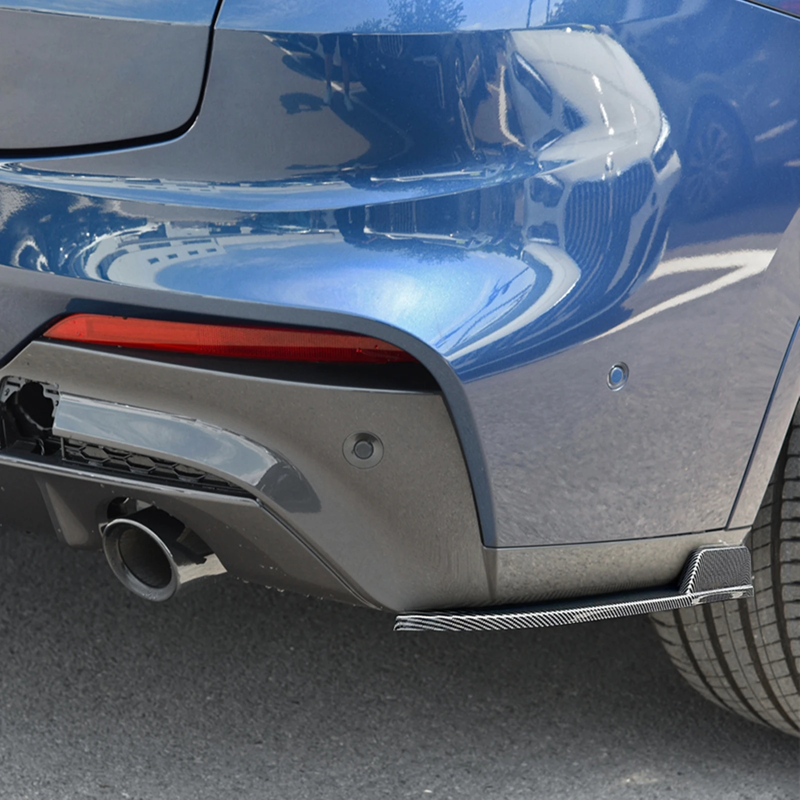 1 Pair Rear Bumper Splitter Side Spoiler Canard Trim Cover For BMW X4 G02 M40i M Sport 2018 2019 2020 2021