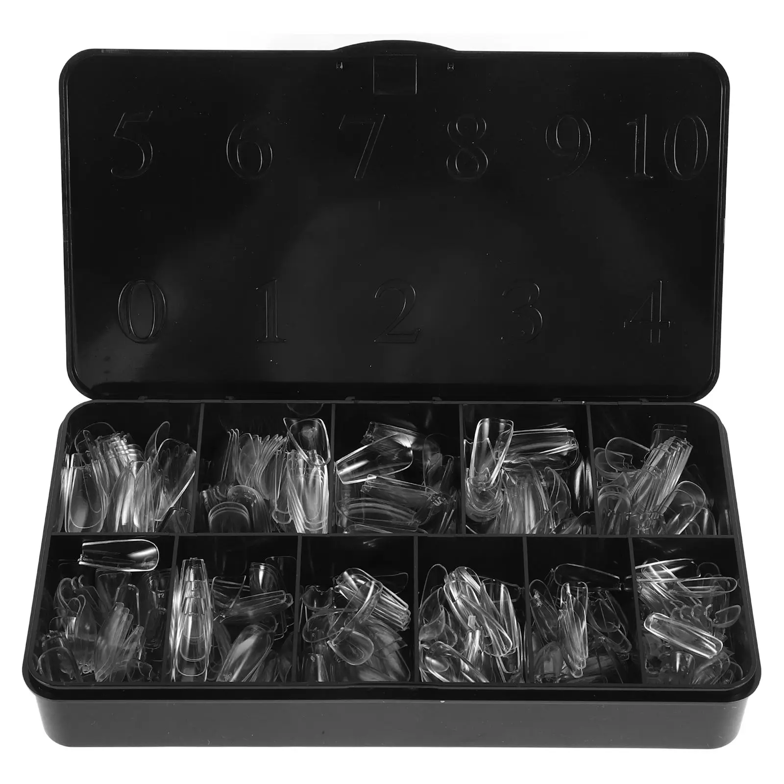 

500pcs Transparent Nail Tips Clear Press On Nails Coffin Shape Acrylic Abs Fake Gel Builder Extensions Practice Stickers