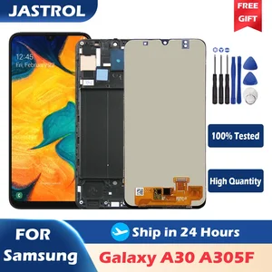 Bilashmart 6.4 AMOLED LCD Screen Samsung Galaxy A30 A305F A3050 LCD Display Screen Touch Panel Digitizer With Frame Assembly