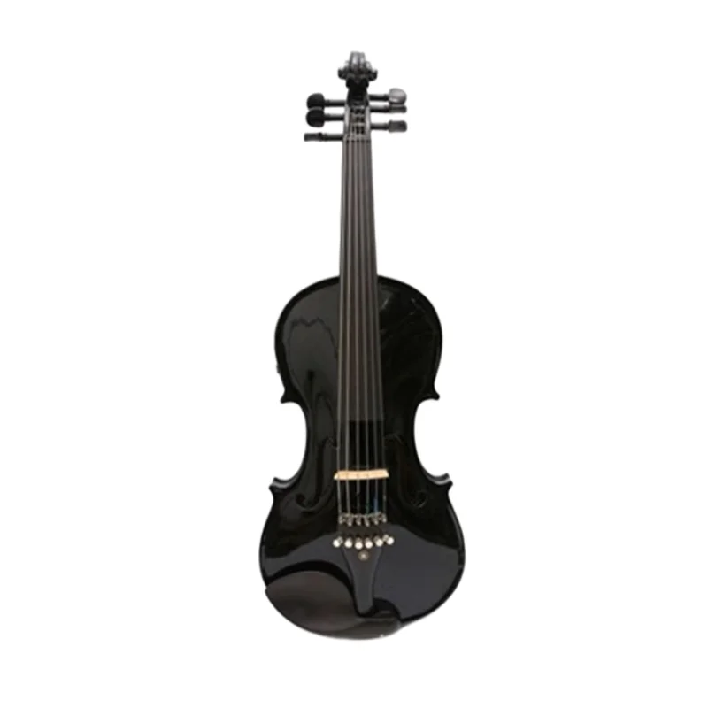 Full Size 4/4 Beautiful 6 strings electric & acoustic black violin, Case, Bow