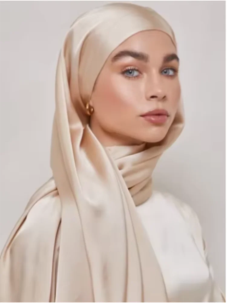 

Silk Satin Hijab Scarf Muslim Women Veil Headwraps Shawls Islam Media Silk Headscarves Muslim Fashion Islam Clothing Ramadan