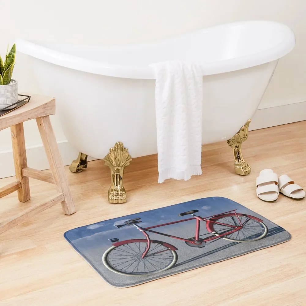 

A red bicycle ... Bath Mat Hallway Carpet DoorFor The Door Carpet Rug Mat