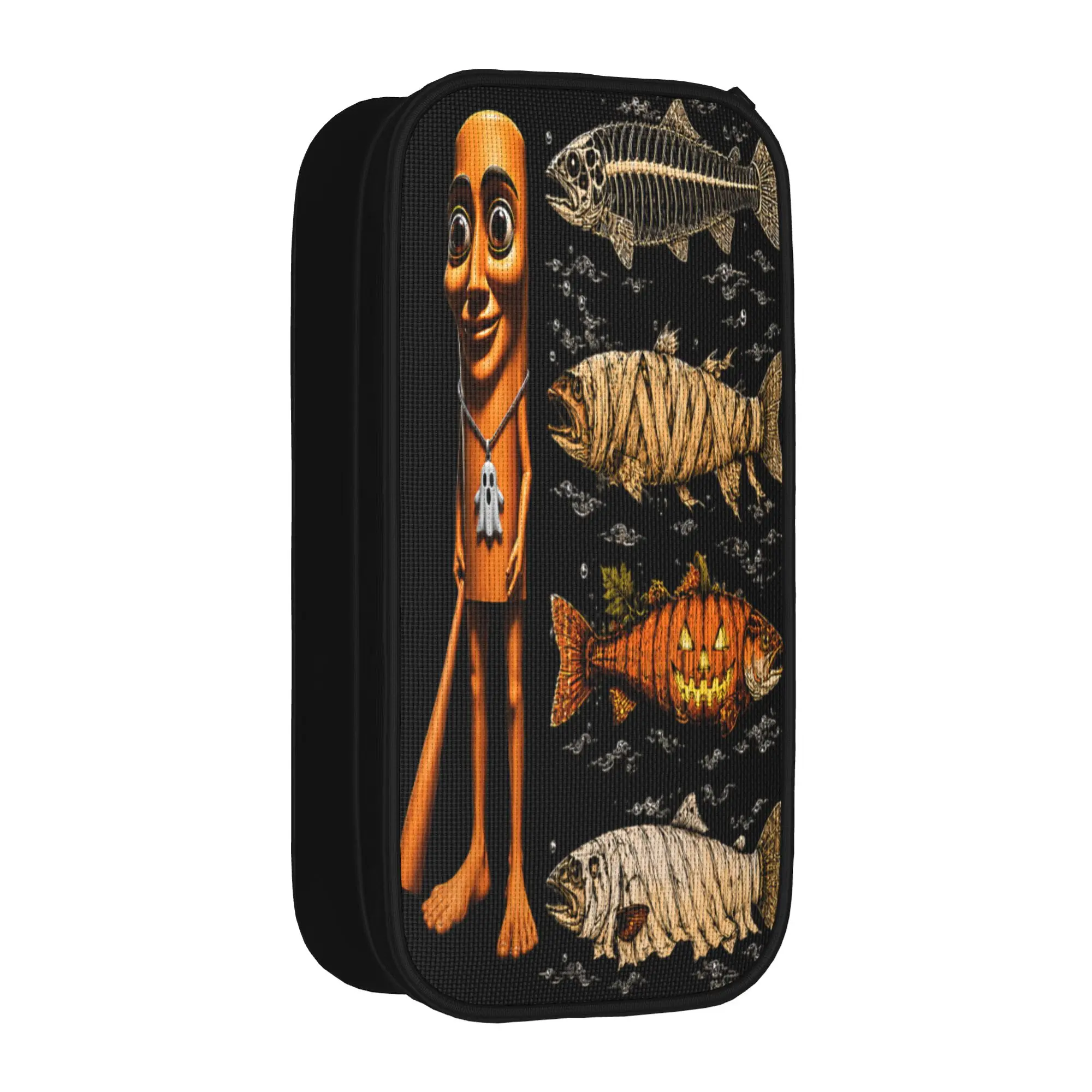 Tung Tung Tung Sahur Halloween Trout Ghost Pumpkin Skeleton Pencil Case Kids Cute Pencil Bag School Pencil Cases Stationery