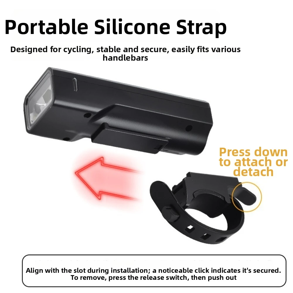 

Цифровой велосипедный фонарь с датчиком, аккумулятор 2000 мАч, водонепроницаемость IPX4, 3 режима, Type-C, светодиодный велосипедный фонарь