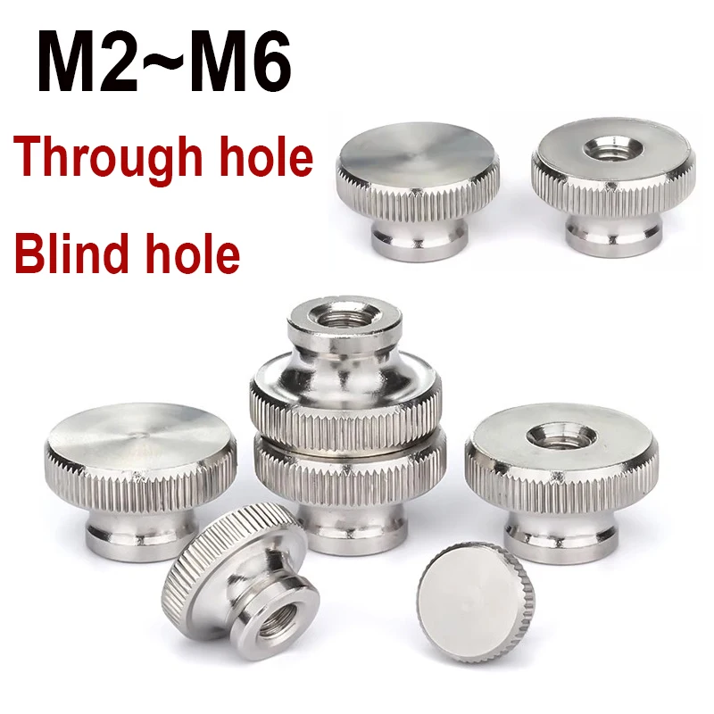 

304Stainless Steel Hand Nut High Head Knurled Thumb Through Hole Blind Hole Nut Advertising Decorative Nail M2/M2.5 /M3/M4/M5/M6