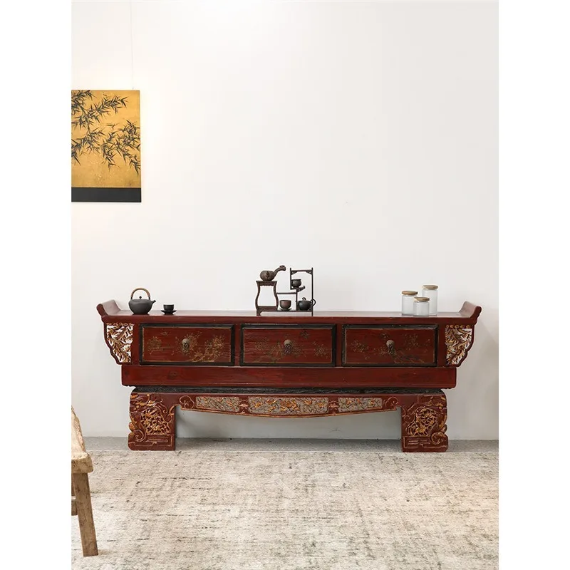 Solid wood table incense table Gongtai household retro multi-functional God of Wealth living room niche Guanyin