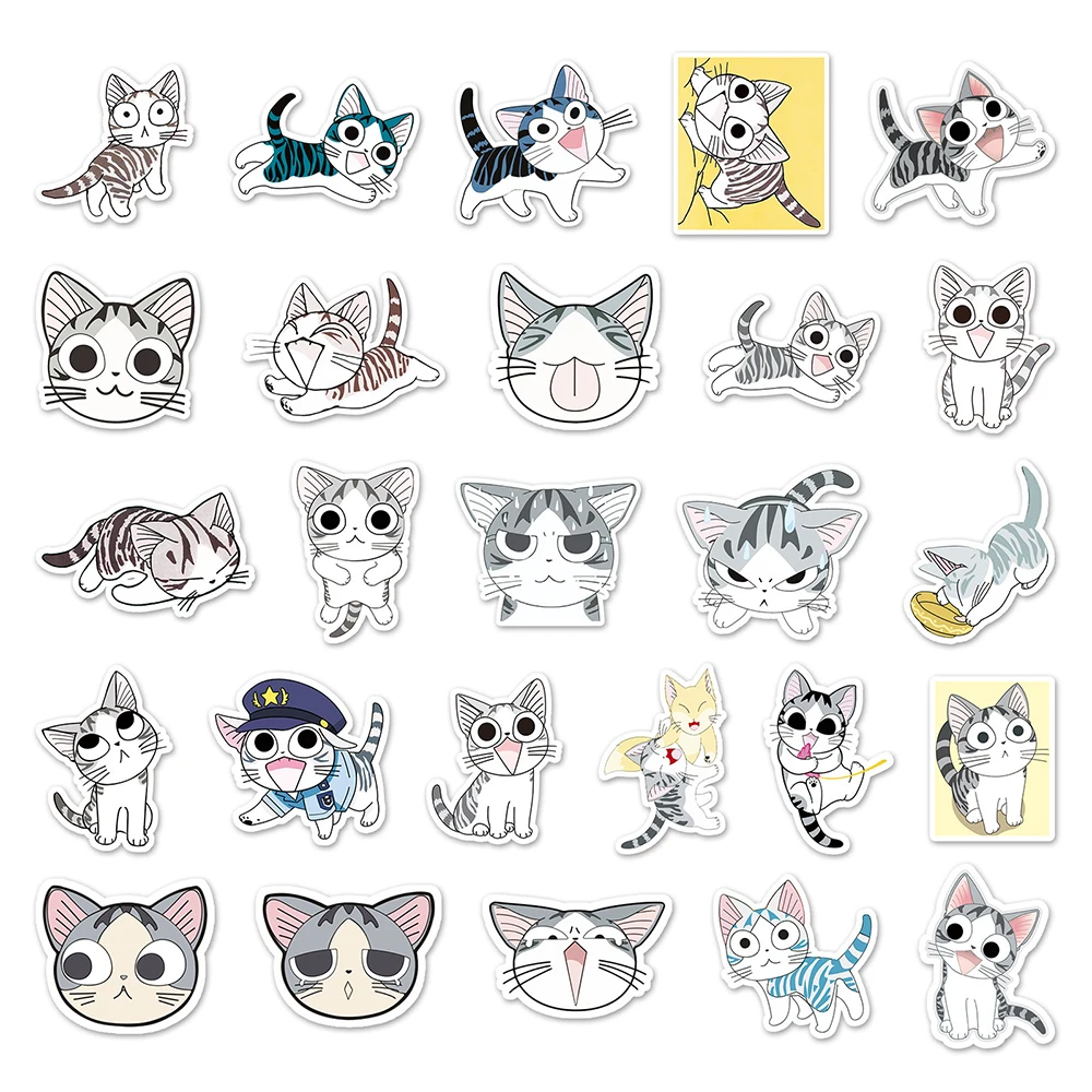 Chiの甘い家の漫画のステッカー、かわいい猫のステッカー、DIYノート、荷物、ラップトップ、電話、壁のステッカー、アニメギフト、10個、30個、50個