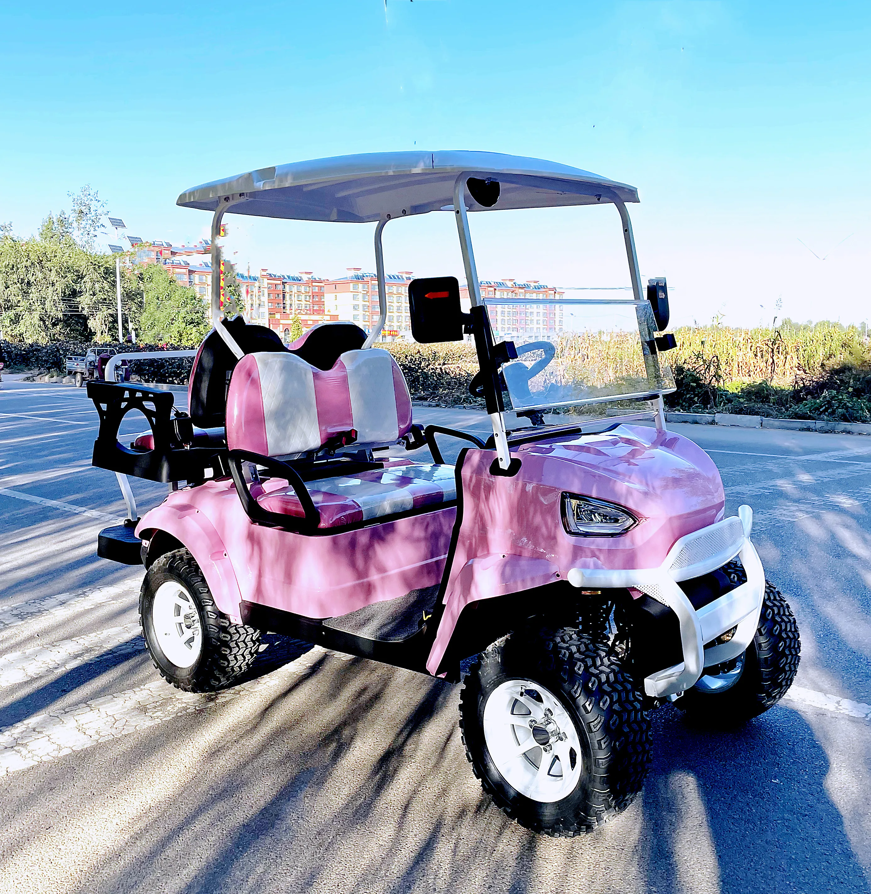 Factory Customized 48V 72V Solar Panel System 5kw Electric Off-Road Vehicle Lithium Battery 2 Seater Folding Electric Golf Cart