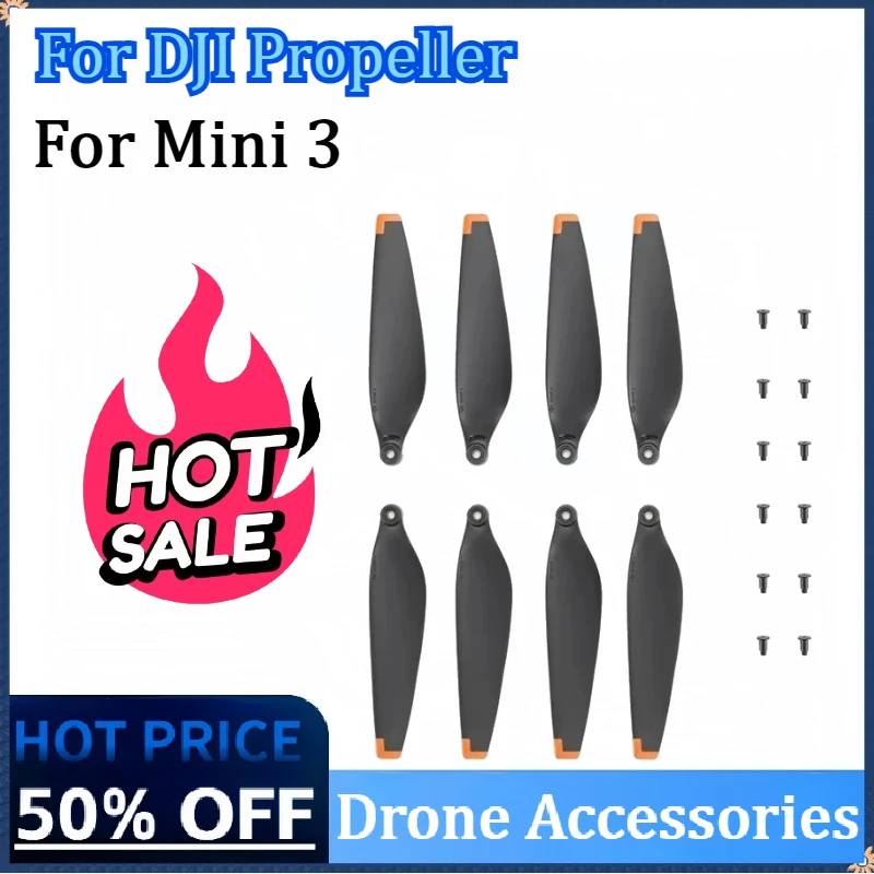 

New Drone Accessories Drone Propeller For DJI Mini 3 Low Noise Propellers Blades with Screws Spare Part 8pcs/Pack High Quality