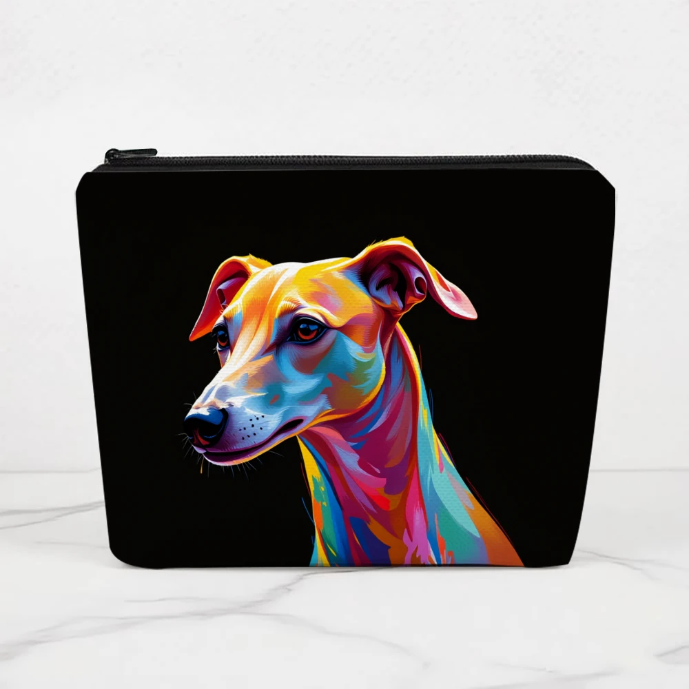 Colorful Greyhound Art Print Makeup Bags for Girls Cosmetic Pouch Toiletry Bag Pencil Case Travel Storage