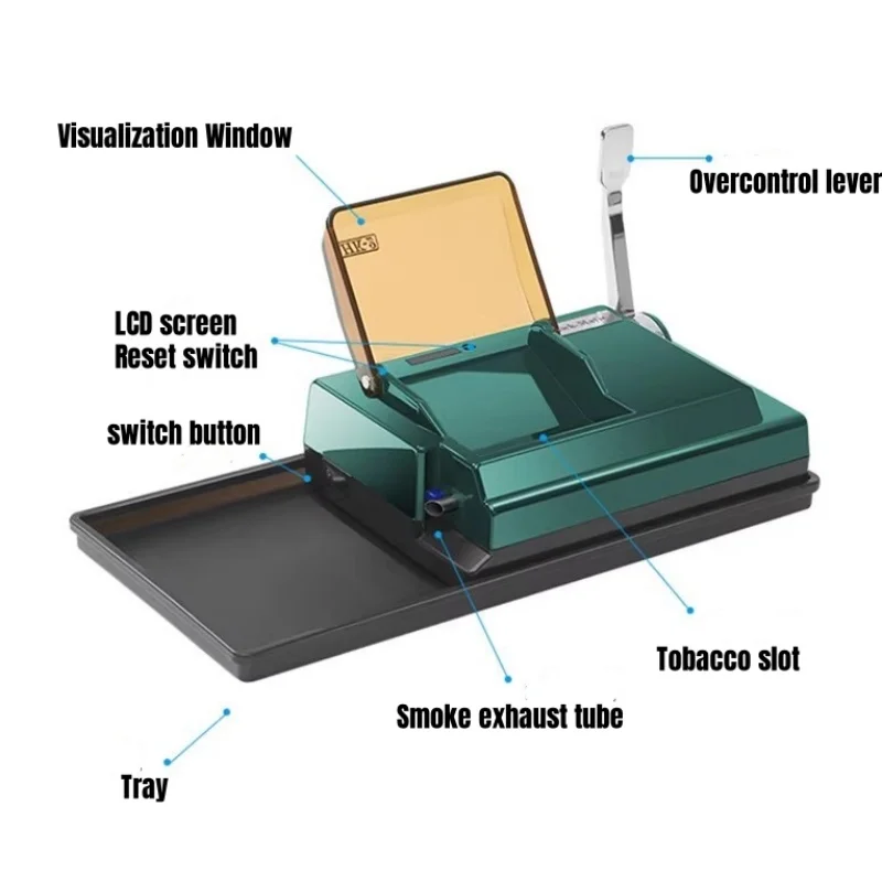 5.5/6.5/8mm Slim Tube Electric Cigarette Rolling Machine HK-2 Automatic Tobacco Injector Filling Maker Roller Smoking Accessorie