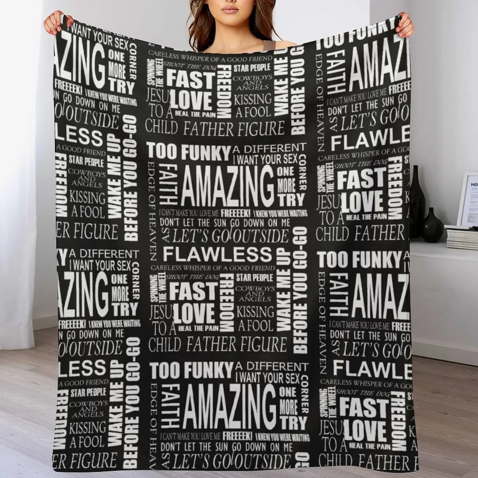 GEORGE MICHAEL LYRICS SONGS Throw Blanket Machine Washable Soft Warm Blanket