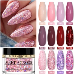 MEET ACROSS 5g/10g Sparkly Glitter Color Nail Dipping Powder Sequins Natural Dry Pigment DIY Gel Accessories Nail Art Decoration