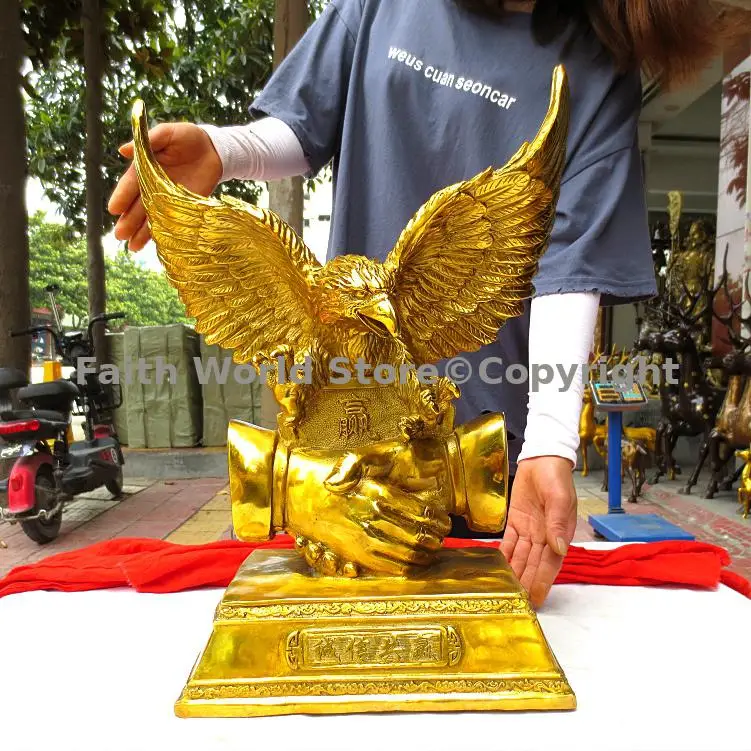 2025 HOME office company decor Recruiting wealth money bring good luck Copper bronze Success Eagle mascot ornament Sculpture