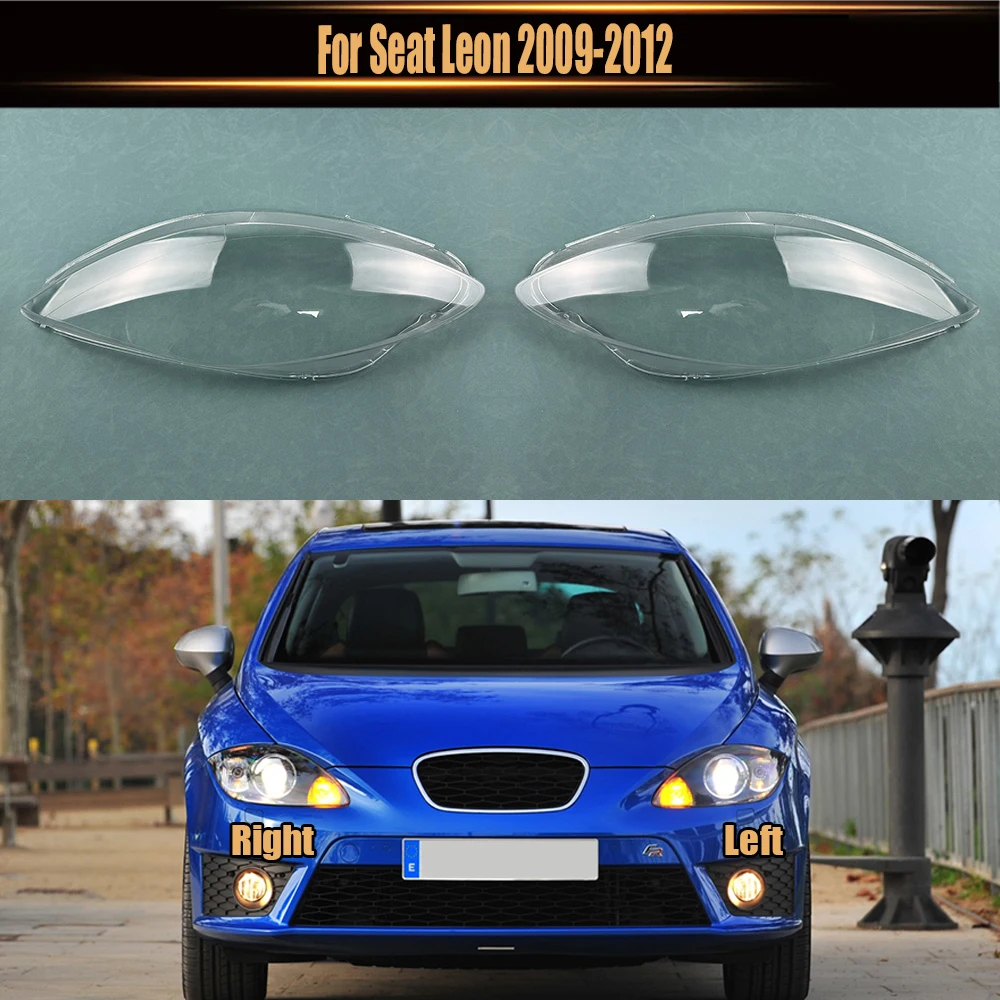 

For Seat Leon 2009-2012 Headlight Cover Transparent Headlamp Shell Lamp Shade Lens Replace Original Lampshade Plexiglass