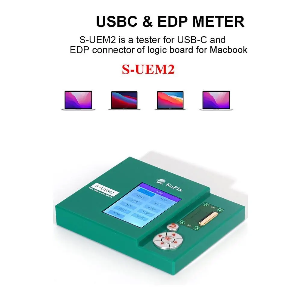 Fonlyu S-UEM2 USB-C& EDP Meter Tester for Macbook 2016-2020 Identify Fault Points That Do Not Boot The Voltage Repairing Tools