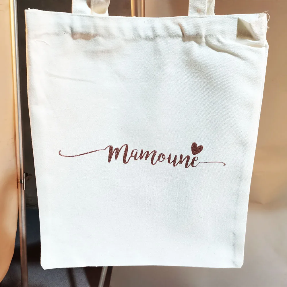 Personalized Bridesmaid Tote Bag Add Your Text Print Original Design cotton wedding witness in custom Travel Canvas handbag